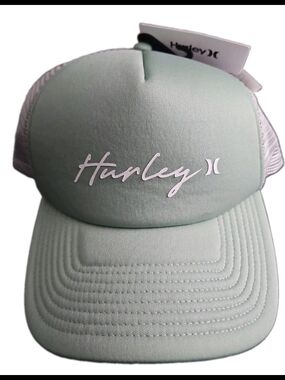 Hurley Hat Light Green Mesh Snapback Adjustable Classic Skater Surf